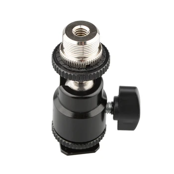5/8"-27 Camera Accessory Mount to Hot or Cold Shoe with Mini Ball Head - Multi-Function Swivel Joint with Removable Cold Shoe
5/8"-27 Camera Accessory Mount to Hot or Cold Shoe with Mini Ball Head - Multi-Function Swivel Joint with Removable Cold Shoe