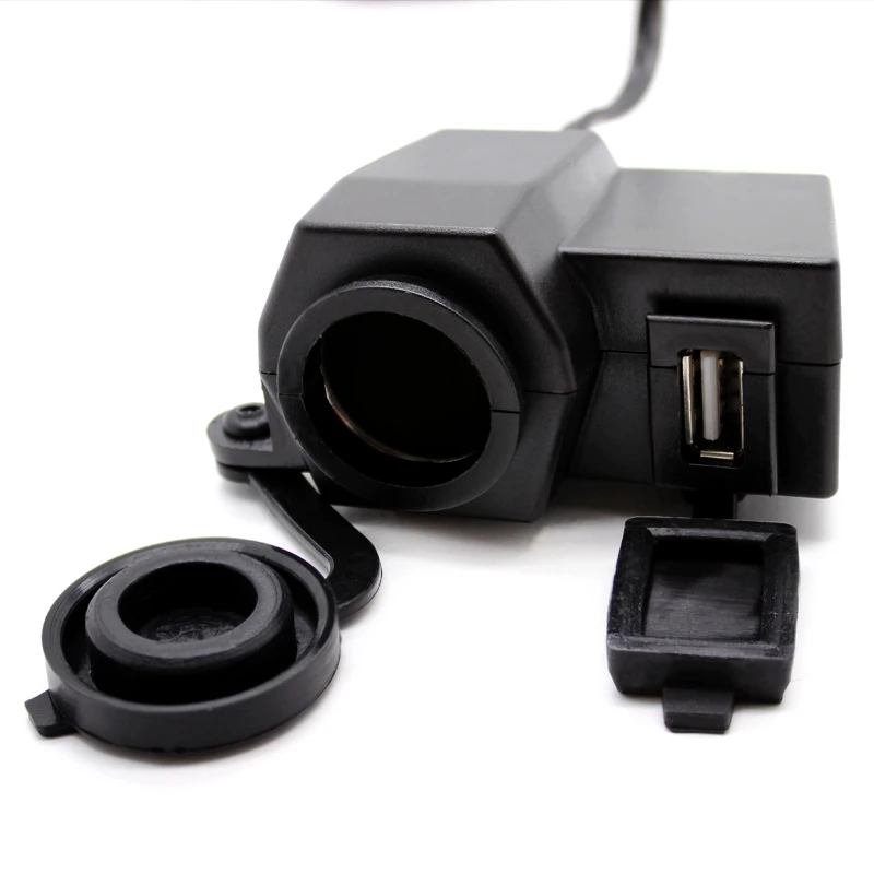 Nuoxintr 2.1A Weatherproof Motorcycle USB Cell phone GPS Cigarette Lighter Charger for 12V Harley Suzuki Yamaha Kawasaki BMW