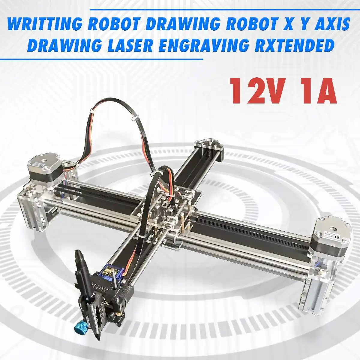 

12V 1A 2 Axis Writing Drawing Robot X Y Axis Drawing Laser Engraving Extended Writing Robot Printer Machine