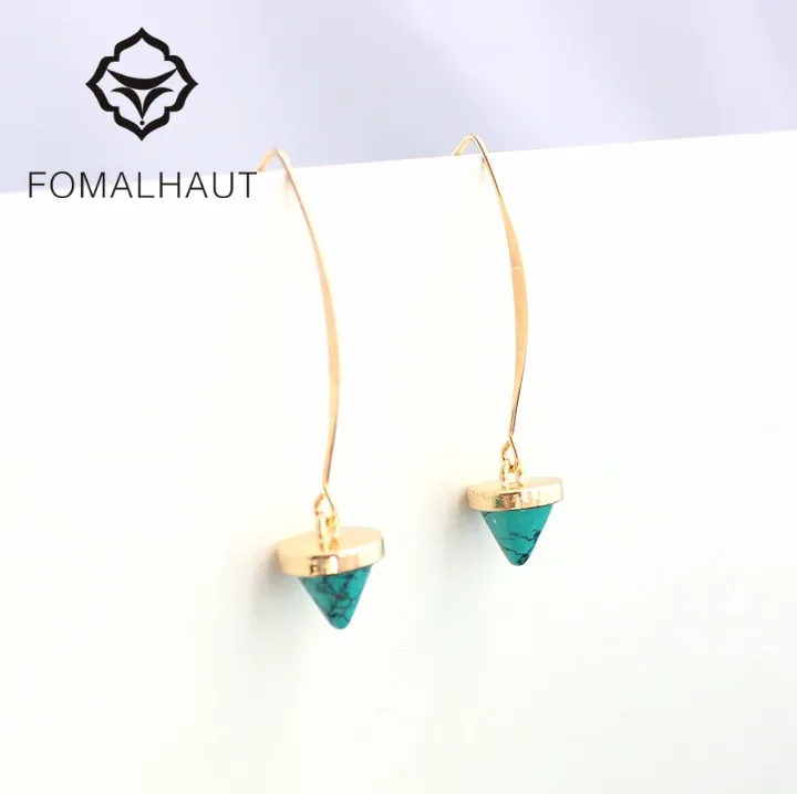 

Bohemia The Same Paragraph Turquoise studs Pendientes Drop Earrings For Women Jewelry 2015 EJ-96