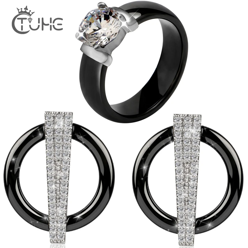 AAA CZ Crystal Earring Ring Set Jewelry Rhinestone New Simple Healthy Ceramic Party Dress Jewelry Sets For Women Christmas Gift
AAA CZ Crystal Earring Ring Set Jewelry Rhinestone New Simple Healthy Ceramic Party Dress Jewelry Sets For Women Christmas Gift