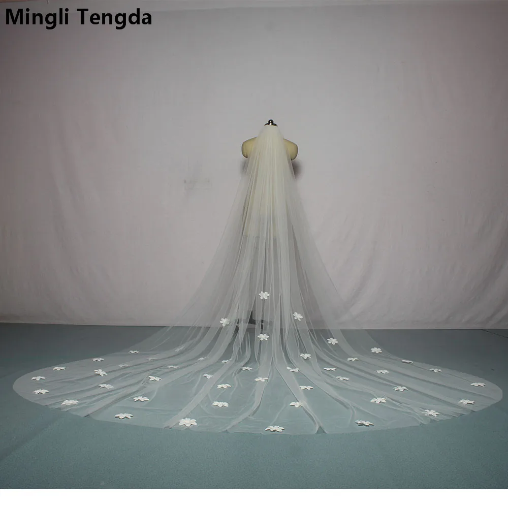 Flower Cathedral Veil with Comb Bridal Veil One Layer Cut Edge Veil 3.5 M Long 3 M Wide Wedding Accessories Mingli Tengda Sluier
Flower Cathedral Veil with Comb Bridal Veil One Layer Cut Edge Veil 3.5 M Long 3 M Wide Wedding Accessories Mingli Tengda Sluier
