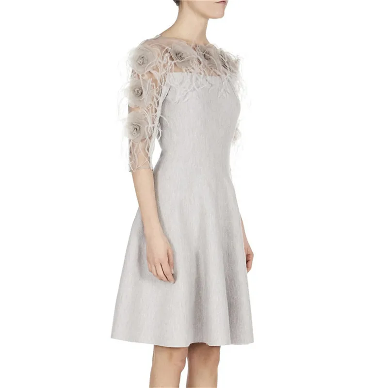 Luxury Designer Brand Dress for Women Sexy Perspective Hollow Out Three-dimensional Rose Feather Stitching knitted Dress Grey
Luxury Designer Brand Dress for Women Sexy Perspective Hollow Out Three-dimensional Rose Feather Stitching knitted Dress Grey
