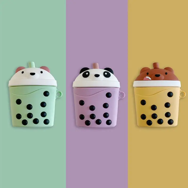 Unique Bear Milk Tea Cup Pattern Soft Silicone Protective Cover Shockproof Case Skin with Carabiner for Airpods 1/2 Charging Box
Unique Bear Milk Tea Cup Pattern Soft Silicone Protective Cover Shockproof Case Skin with Carabiner for Airpods 1/2 Charging Box