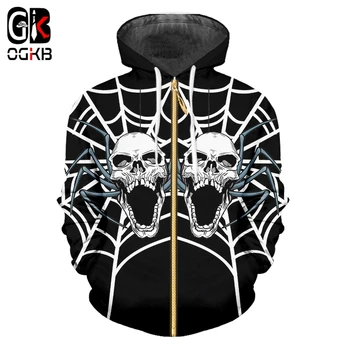 OGKB Hip Hop Man Halloween 3D Printed Spider Web And Skulls Trend Personality Casual Men's Zip Hoodies
OGKB Hip Hop Man Halloween 3D Printed Spider Web And Skulls Trend Personality Casual Men's Zip Hoodies