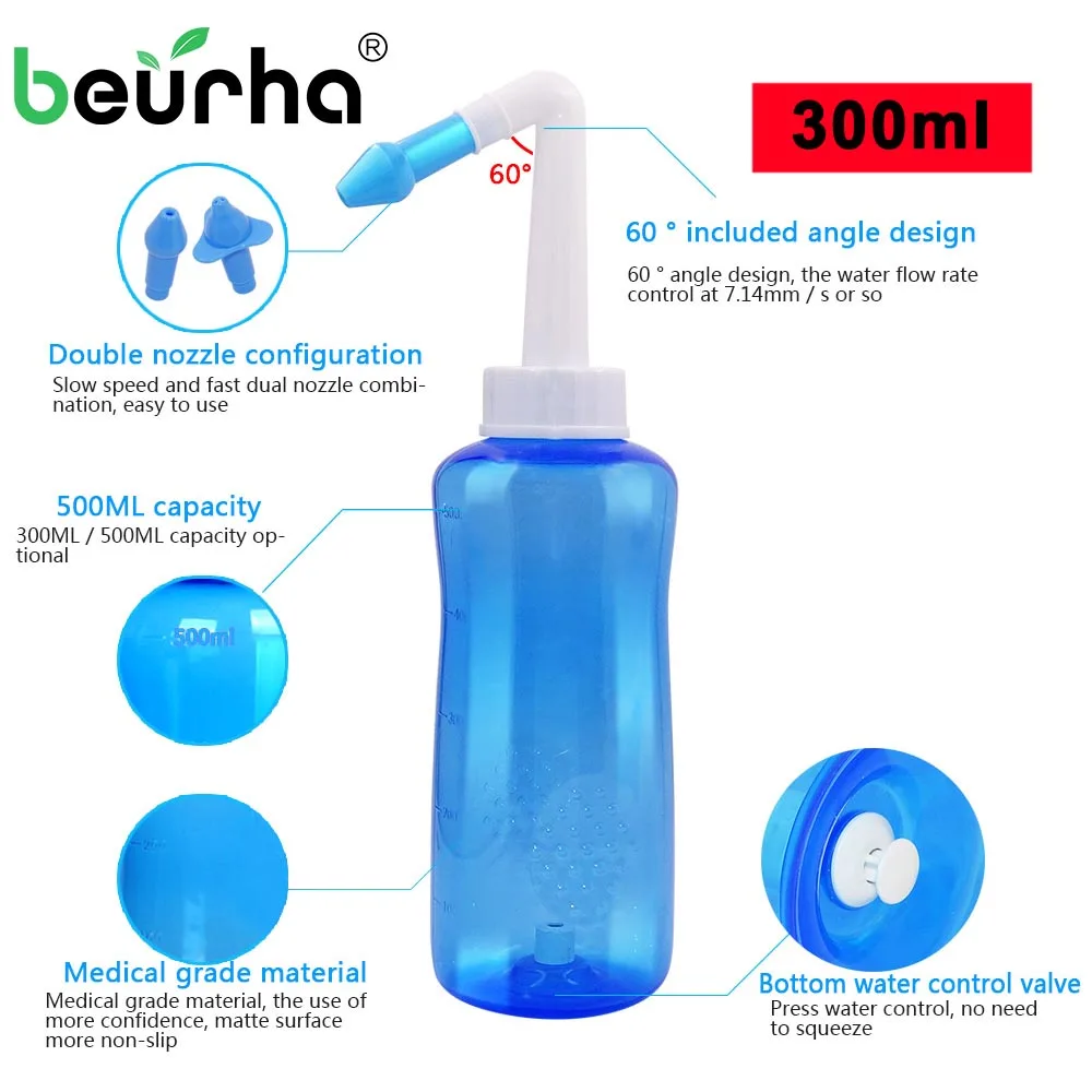 Drop shipping For Child Adult Nasal Wash Cleaner Sinusite Nose Protector Cleans Moistens Avoid Allergic Rhinitis Neti Pot 300ML
Drop shipping For Child Adult Nasal Wash Cleaner Sinusite Nose Protector Cleans Moistens Avoid Allergic Rhinitis Neti Pot 300ML