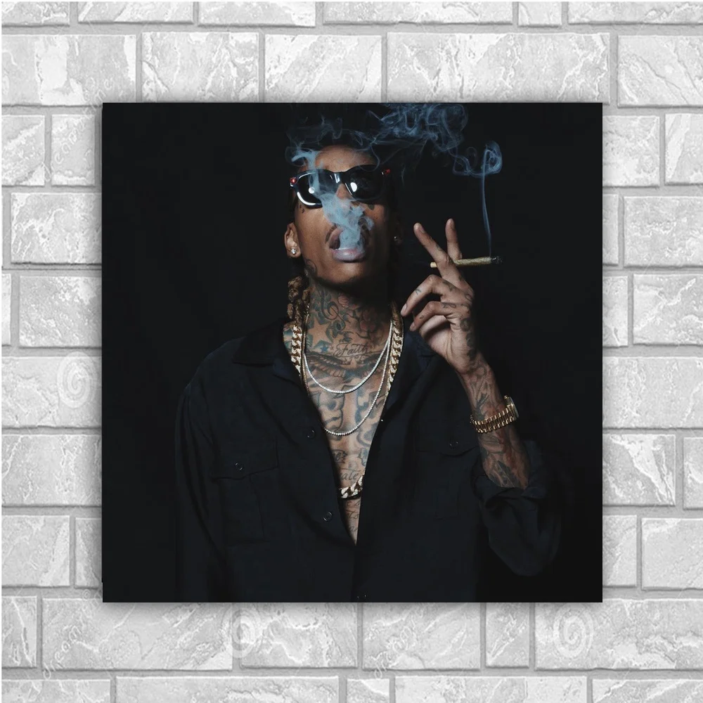 Шелковый постер Wiz Khalifa для домашнего декора 12x12 24x24 дюйма|Рисование и каллиграфия|