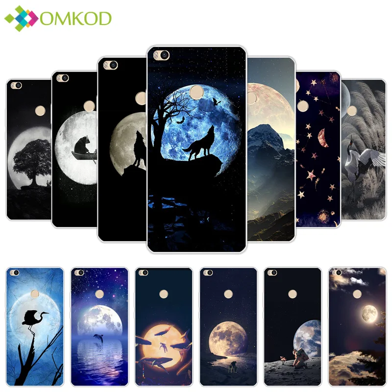 6.44" for Xiaomi MAX2 Black Back Matte Lunar Cover Ultrathin Clear Soft TPU Phone Cases Mi MAX 2 Customize Coque | Мобильные