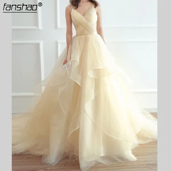 Long A Line Wedding Dresses Tulle Backless Bridal Party Gowns Fairytale Princess Dress
Long A Line Wedding Dresses Tulle Backless Bridal Party Gowns Fairytale Princess Dress