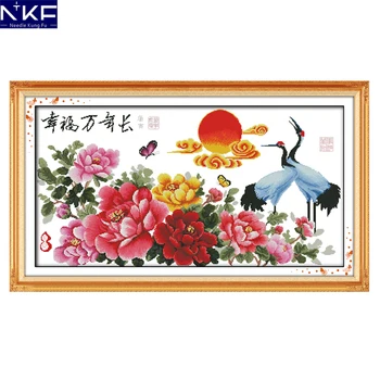 NKF Happy Forever Cross Stitch Flower Embroidery Kits 11CT 14CT Chinese Cross Stitch Painting Pattern for Home Decor
NKF Happy Forever Cross Stitch Flower Embroidery Kits 11CT 14CT Chinese Cross Stitch Painting Pattern for Home Decor