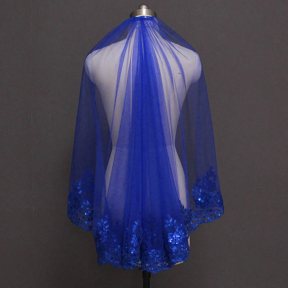 New Arrival Royal Blue Bling Sequins Lace Short Bridal Veil One Layer Beautiful Wedding Veil Bride Accessories
New Arrival Royal Blue Bling Sequins Lace Short Bridal Veil One Layer Beautiful Wedding Veil Bride Accessories