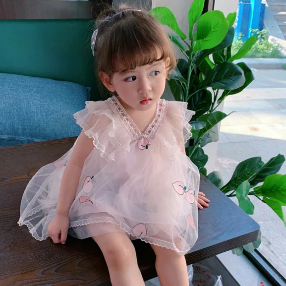 2019 New Ins Pink Vest Lace Dress Peach Pattern Kids Dresses for Girls Clothing Fly Sleeve Baby Princess Costume for 2~7 Age
2019 New Ins Pink Vest Lace Dress Peach Pattern Kids Dresses for Girls Clothing Fly Sleeve Baby Princess Costume for 2~7 Age