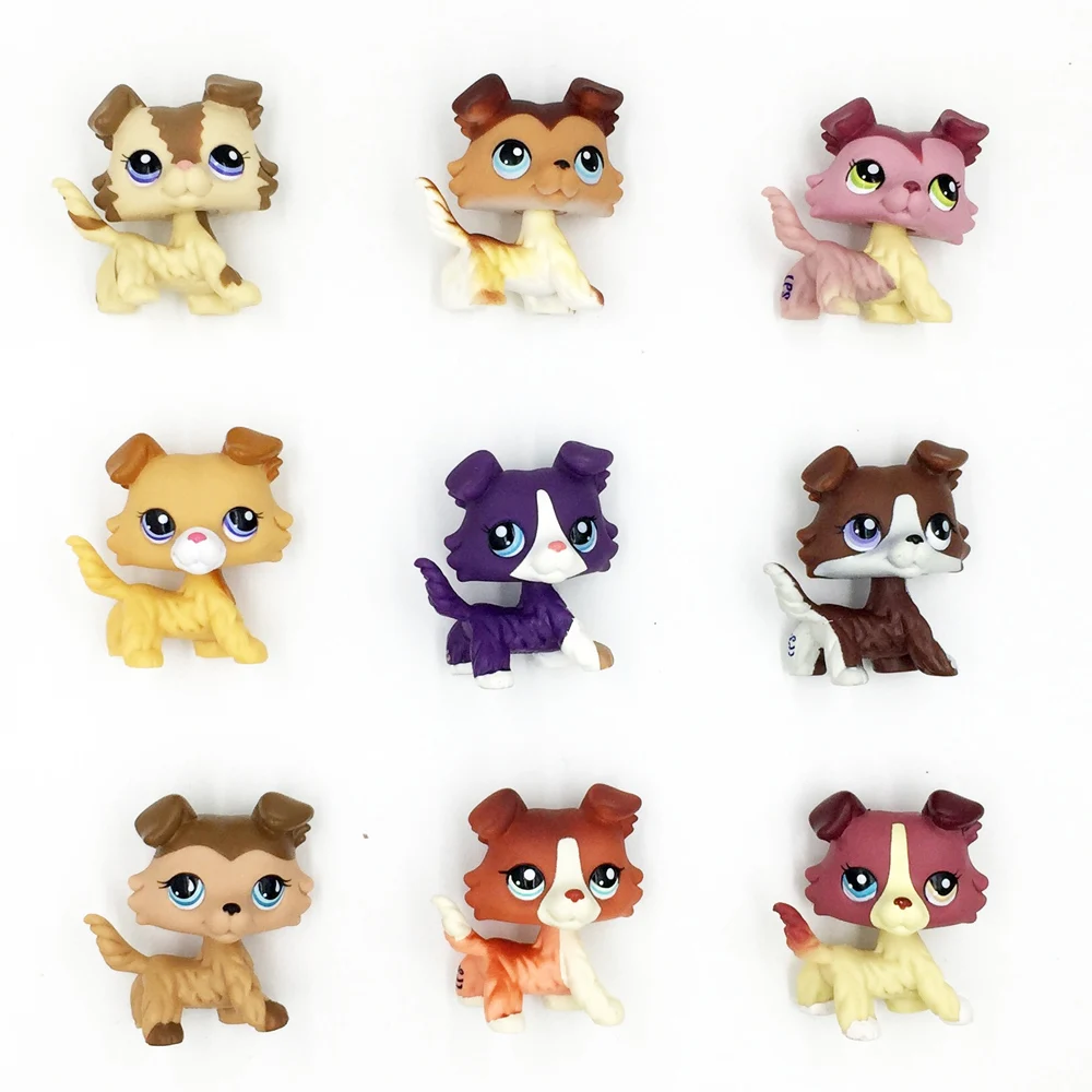Rare toy cute little collie dog animal pet shop lps toys model for kids Christmas present