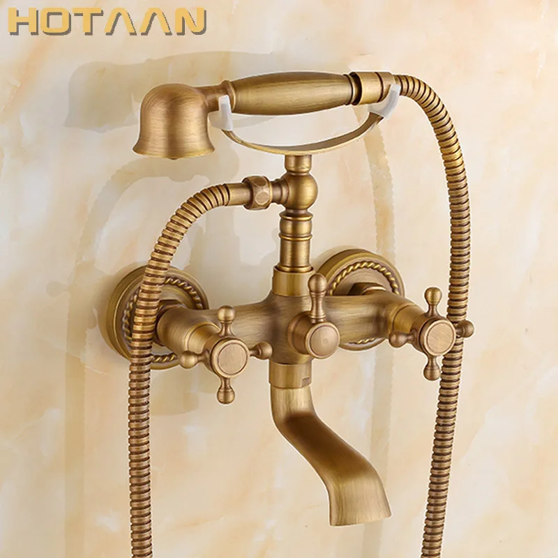 Free shipping Bathroom Bath Tub Wall Mounted Hand Held Antique Brass Shower Head Kit Shower Faucet Sets YT-5328-A
Free shipping Bathroom Bath Tub Wall Mounted Hand Held Antique Brass Shower Head Kit Shower Faucet Sets YT-5328-A