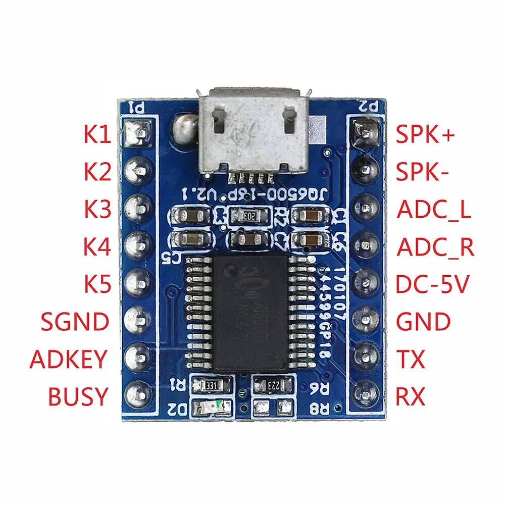 Voice WT588D-U Voice Module 5V Mini USB Interface Sound Module 16M