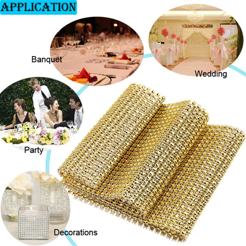 Mesh Trim Bling Diamond Wrap Cake Rhinestone Ribbon Bulk DIY Crystal Ribbons Wedding Vase Decorations 5ZHH194 | Дом и сад