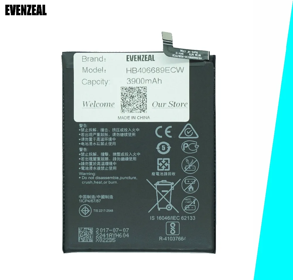 EVENZEAL 1pcs Brand New Smart Mobile Phone Battery For Huawei Enjoy 7 Enjoy 7plus Y7 Prime HB406689ECW Replacement Batteries
EVENZEAL 1pcs Brand New Smart Mobile Phone Battery For Huawei Enjoy 7 Enjoy 7plus Y7 Prime HB406689ECW Replacement Batteries