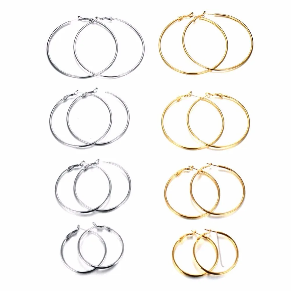 Med, Large, XL, XXL Really Big Simple Plain Round Hoop Earrings in Stainless Steel Endless Hoop Earwire
Med, Large, XL, XXL Really Big Simple Plain Round Hoop Earrings in Stainless Steel Endless Hoop Earwire