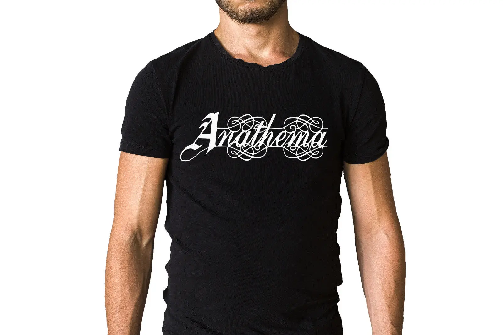 Анафема Группа логотип черная футболка футболки Для мужчин Повседневное |