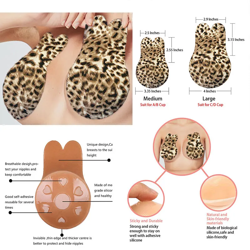 1 Pair Leopard Strapless Bra Sexy Lady Invisible Rabbit Ears Nipple Cover Dress Party Seamless Bra Women Self Adhesive Intimates
1 Pair Leopard Strapless Bra Sexy Lady Invisible Rabbit Ears Nipple Cover Dress Party Seamless Bra Women Self Adhesive Intimates