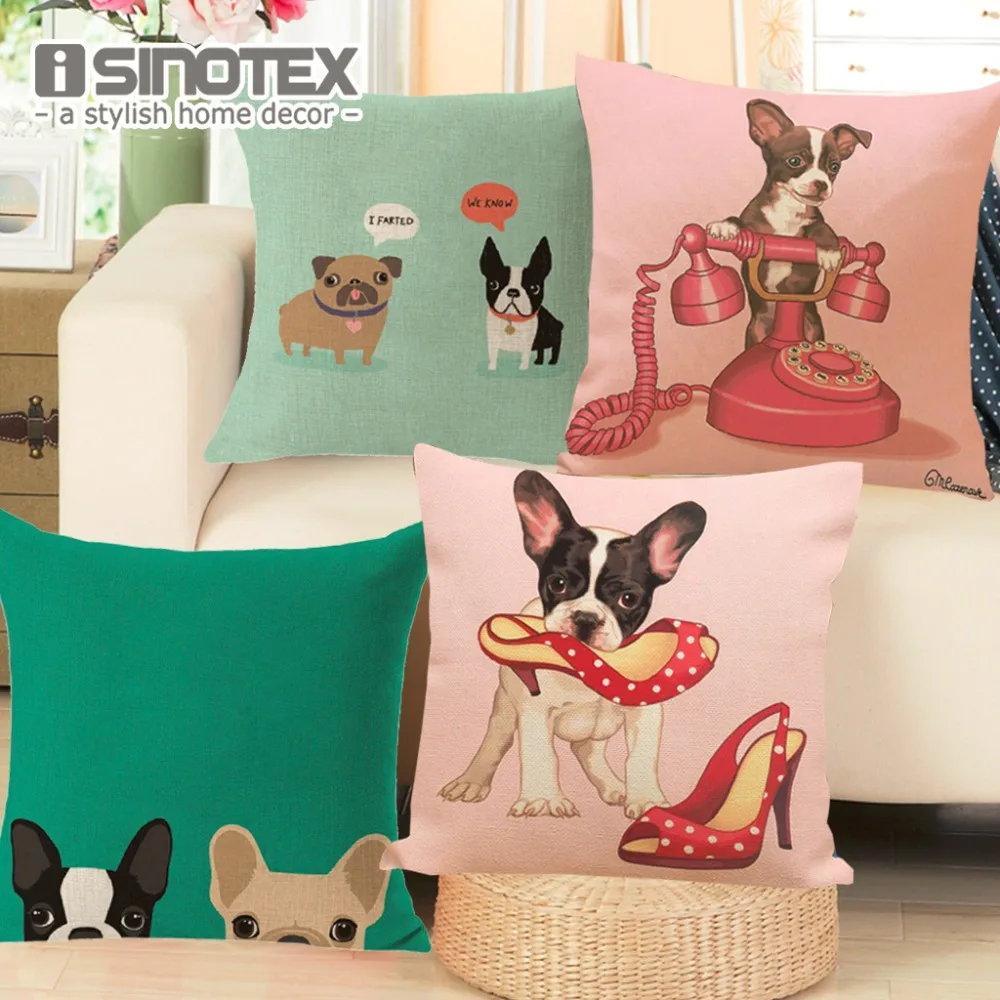 Cushion Cover Animal French Bulldog Pug Dog Pillowcase Woven Cotton Linen Car Pillow Covers Decorative Home Decor 1PCS/Lot
Cushion Cover Animal French Bulldog Pug Dog Pillowcase Woven Cotton Linen Car Pillow Covers Decorative Home Decor 1PCS/Lot