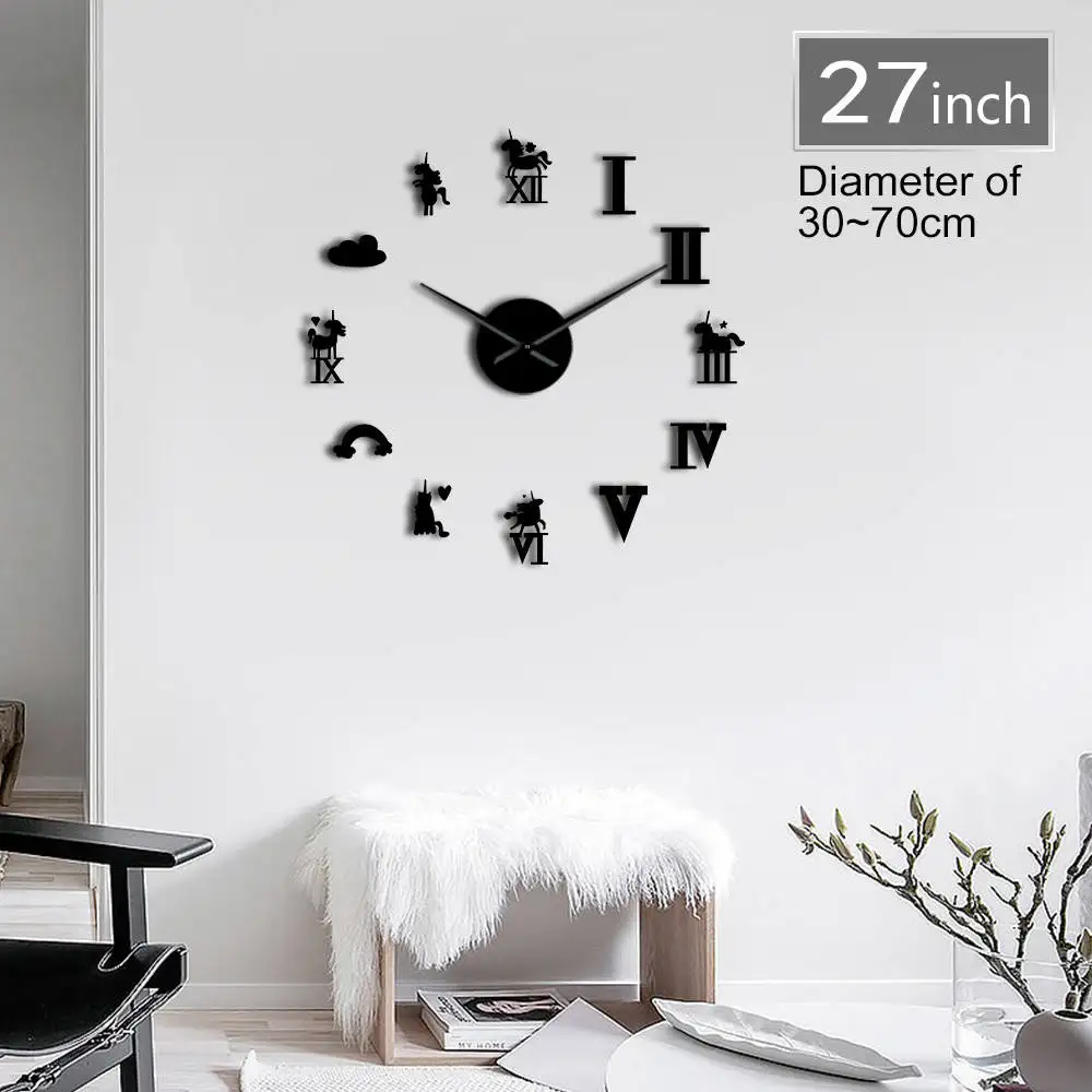 1Piece Rainbow Cloud Magical Unicorns DIY Large Number Wall Clock Modern Frameless Wall Watch Giant 3D Mirror Wall Decor Sticker
1Piece Rainbow Cloud Magical Unicorns DIY Large Number Wall Clock Modern Frameless Wall Watch Giant 3D Mirror Wall Decor Sticker