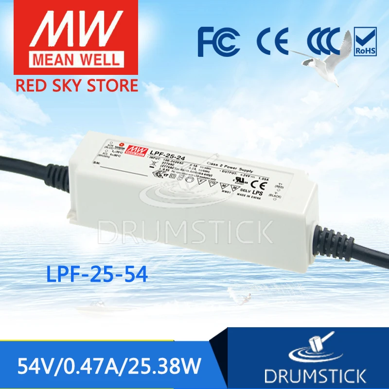 MEAN WELL LPF-25-54 54V 0.47A meanwell LPF-25 54V 25.38W Single Output LED Switching Power Supply
MEAN WELL LPF-25-54 54V 0.47A meanwell LPF-25 54V 25.38W Single Output LED Switching Power Supply
