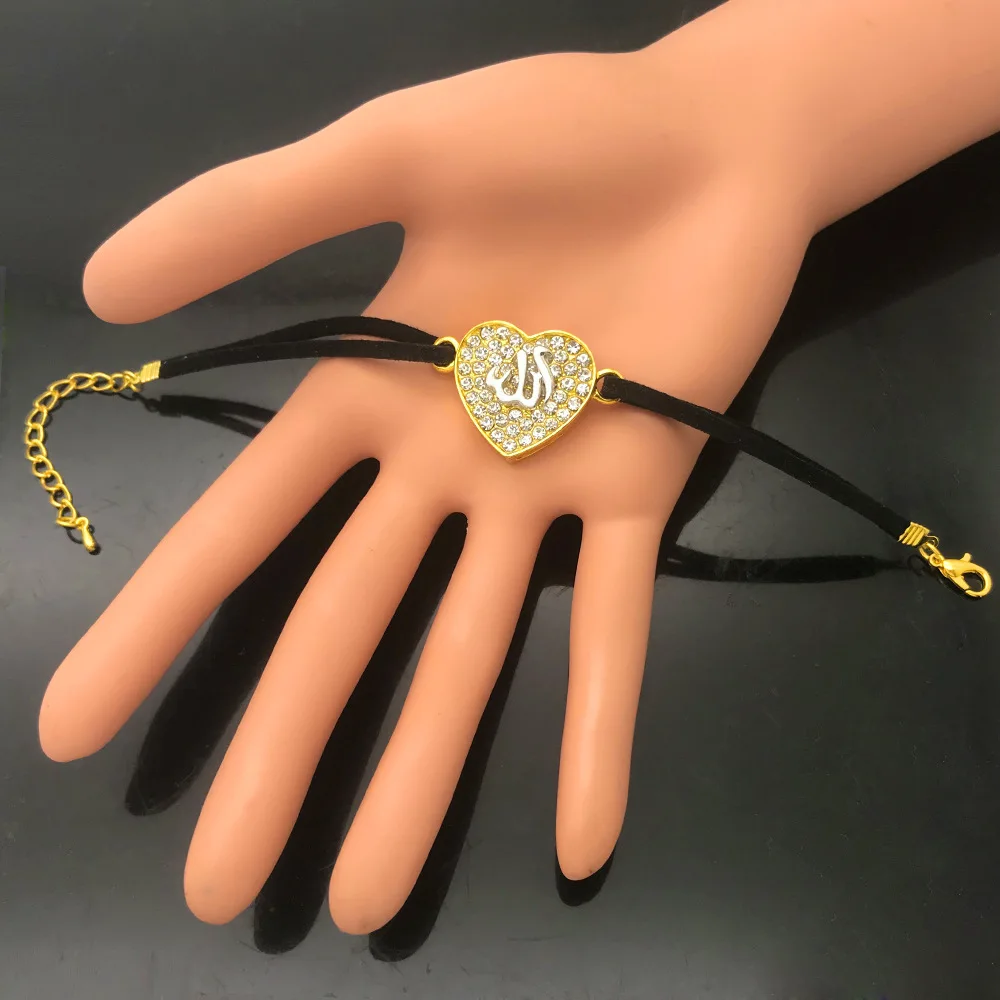 New Allah Bangle for Women Designer Bracelets for Women Luxury Love Heart Leather Bracelet with Crystals
New Allah Bangle for Women Designer Bracelets for Women Luxury Love Heart Leather Bracelet with Crystals