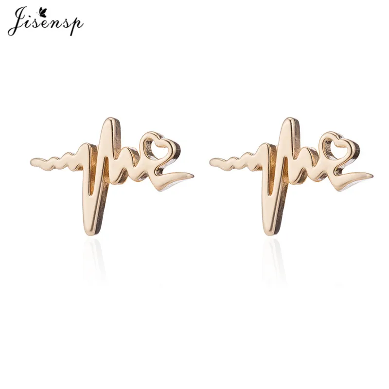 Jisensp Fashion Gold Heartbeat Stud Earrings ECG Medical Stainless Steel Jewelry for Nurse Doctor Cute Women Earrings bijoux
Jisensp Fashion Gold Heartbeat Stud Earrings ECG Medical Stainless Steel Jewelry for Nurse Doctor Cute Women Earrings bijoux