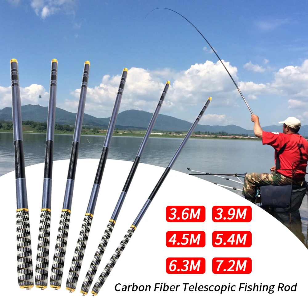 3.6m-7.2m Carbon Fiber Fishing Rods Portable Telescopic Hand Power Pole For Carp Fishing Tackle High Quality River Lake Pole
3.6m-7.2m Carbon Fiber Fishing Rods Portable Telescopic Hand Power Pole For Carp Fishing Tackle High Quality River Lake Pole