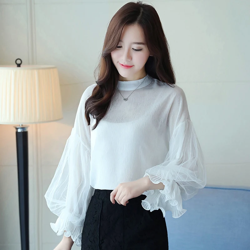 New Arrival Women Tops Autumn Chiffon Blouse 2018 Female Mesh Puff Sleeve Femme Shirts Elegant Long Sleeve Blusas Femininas
New Arrival Women Tops Autumn Chiffon Blouse 2018 Female Mesh Puff Sleeve Femme Shirts Elegant Long Sleeve Blusas Femininas