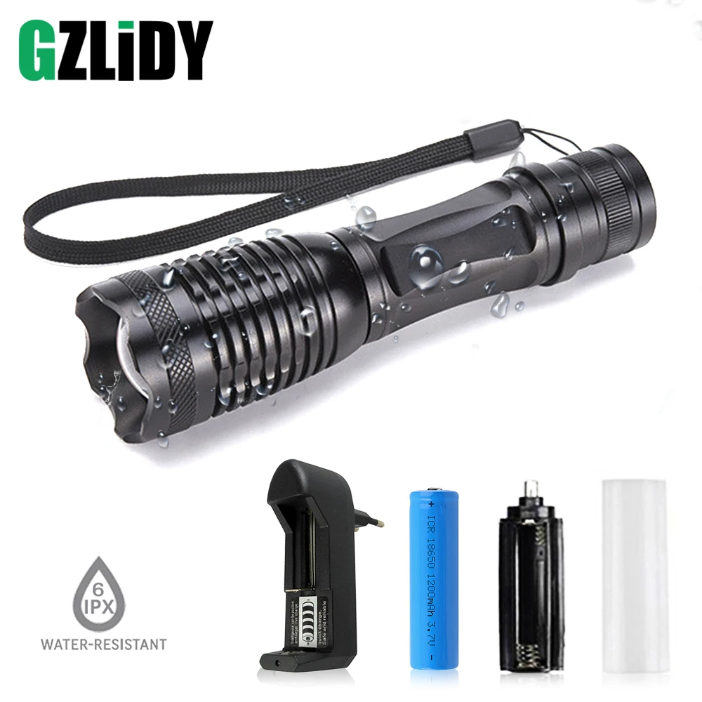 Glare LED Flashlight Bicycle Light 5 Lighting modes Zoomable Torch Use 18650 battery Used for hunting camping night rides, etc.
Glare LED Flashlight Bicycle Light 5 Lighting modes Zoomable Torch Use 18650 battery Used for hunting camping night rides, etc.