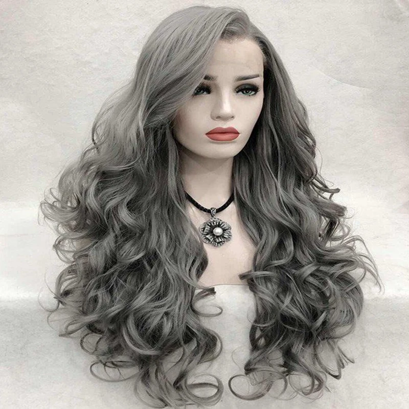 26 Inches Grey Long Synthetics Lace Wig Body Deep Wave Curly Human Hair Wigs Pre Plucked Full Brazilian Women Lace Front Wig
26 Inches Grey Long Synthetics Lace Wig Body Deep Wave Curly Human Hair Wigs Pre Plucked Full Brazilian Women Lace Front Wig