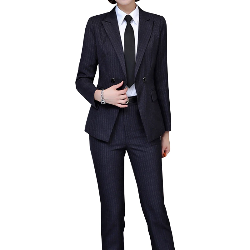 4XL Work Fashion Pant Suits 2 Piece Set for Women Double Breasted Striped Blazer Jacket & Trouser Office Lady Suit Feminino 2019
4XL Work Fashion Pant Suits 2 Piece Set for Women Double Breasted Striped Blazer Jacket & Trouser Office Lady Suit Feminino 2019