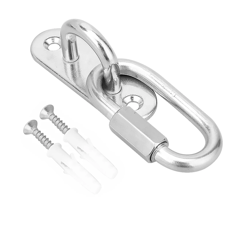 Stainless Steel Spring Shap Quick hook Chain U-shaped Hook Quick Link Lock Ring Base Ceiling Fans/Chandelier/Sandbags/Hammocks 
Stainless Steel Spring Shap Quick hook Chain U-shaped Hook Quick Link Lock Ring Base Ceiling Fans/Chandelier/Sandbags/Hammocks