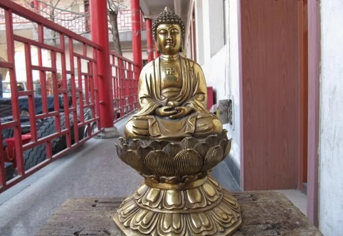 150624 S1906 Chinese Folk Fane Brass Tathagata Amitabha Buddha Statue Sit on lotus flower
150624 S1906 Chinese Folk Fane Brass Tathagata Amitabha Buddha Statue Sit on lotus flower