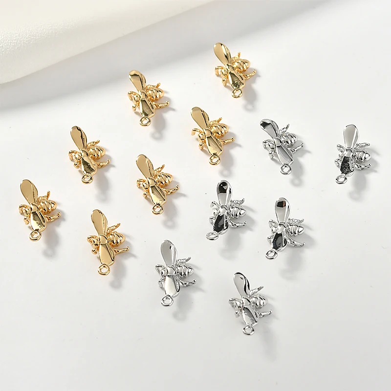 Newest 30pcs Copper Alloy Gold Silver Tone Bee Shape DIY Jewelry Findings Ornament Accessories Earring Necklace Pendant Charms
Newest 30pcs Copper Alloy Gold Silver Tone Bee Shape DIY Jewelry Findings Ornament Accessories Earring Necklace Pendant Charms