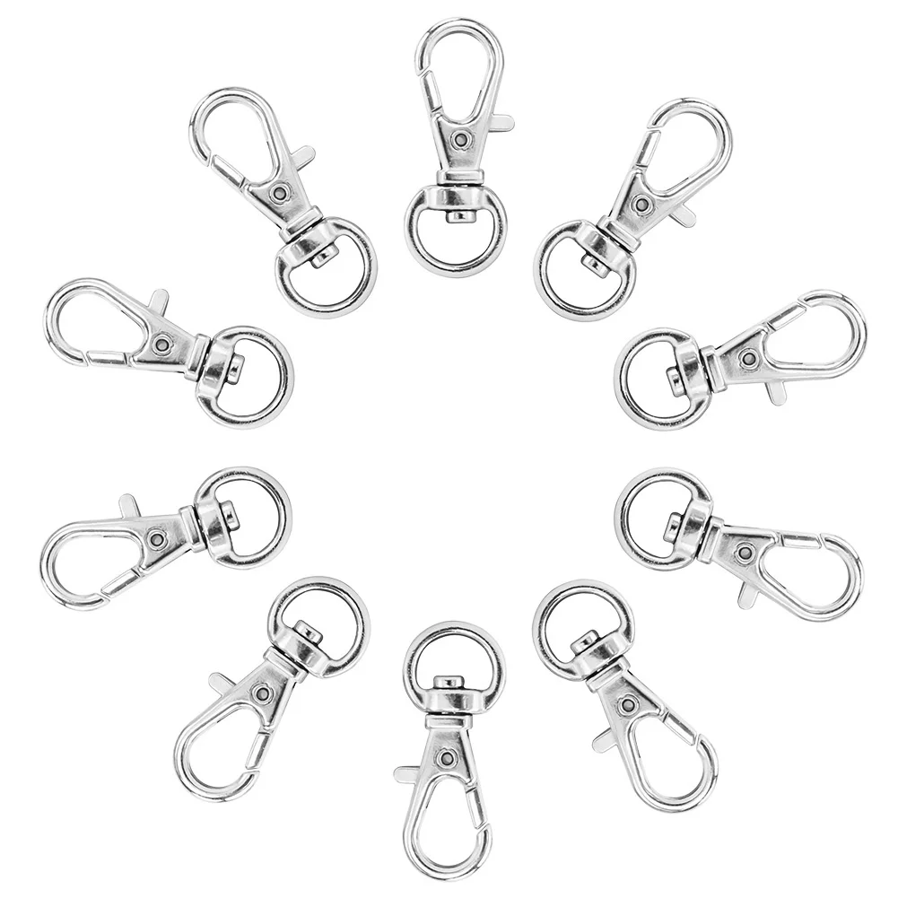 High Quality 10pcs/set Silver Plated Key Holder Swivel Trigger Lobster Clasps Crafts Jewelry Keychain Findings DIY Making
High Quality 10pcs/set Silver Plated Key Holder Swivel Trigger Lobster Clasps Crafts Jewelry Keychain Findings DIY Making