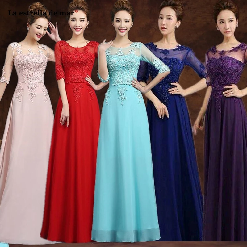 Vestido madrinha2019 new Scoop neck lace chiffon half sleeve A Line turquoise pink purple royal blue red bridesmaid dress long
Vestido madrinha2019 new Scoop neck lace chiffon half sleeve A Line turquoise pink purple royal blue red bridesmaid dress long