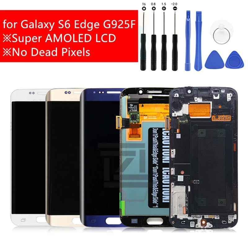 AMOLED For Samsung Galaxy S6 Edge lcd Display Touch Screen Digitizer Assembly With Frame G925 G925F SM-G925F Repair Parts
AMOLED For Samsung Galaxy S6 Edge lcd Display Touch Screen Digitizer Assembly With Frame G925 G925F SM-G925F Repair Parts