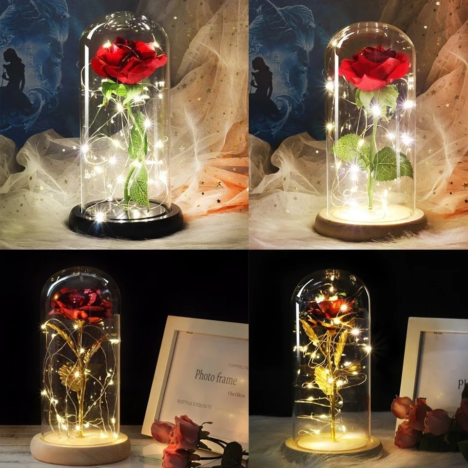 Brand New Beauty And The Beast Gilded Blue Roses With Led Lights In A Glass Dome Suitable For Wedding Party Valentines Day Gift
Brand New Beauty And The Beast Gilded Blue Roses With Led Lights In A Glass Dome Suitable For Wedding Party Valentines Day Gift