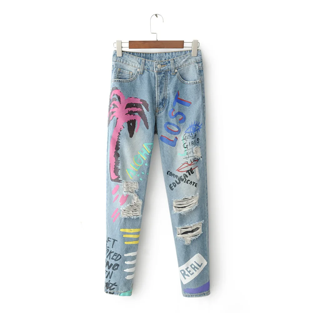 loose ankle-length pants Graffiti Hole ripped jeans women harem pant Boyfriends For woman Ladies skinny jeans
loose ankle-length pants Graffiti Hole ripped jeans women harem pant Boyfriends For woman Ladies skinny jeans