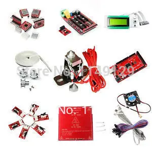 Geeetech Ramps1.4 shield +Mega2560 board,A4988 stepper driver,Smart Controller LCD2004 Display,heatbed MK2a belt&pulley,more
Geeetech Ramps1.4 shield +Mega2560 board,A4988 stepper driver,Smart Controller LCD2004 Display,heatbed MK2a belt&pulley,more