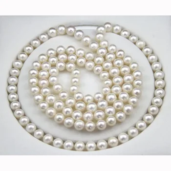 100% AAA natural pearl necklace round white sweater chain 9-10mm Fine jewelry 925 Silver clasp 130CM
100% AAA natural pearl necklace round white sweater chain 9-10mm Fine jewelry 925 Silver clasp 130CM