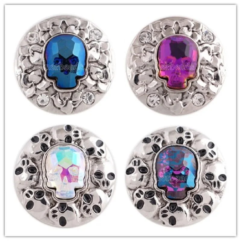 New Fashion Alloy Hot Charm Multicolor Crystal Skull Head Snaps Bottom Bracelets for Women Girl fit 20mm Snap Jewelry Wholesale
New Fashion Alloy Hot Charm Multicolor Crystal Skull Head Snaps Bottom Bracelets for Women Girl fit 20mm Snap Jewelry Wholesale