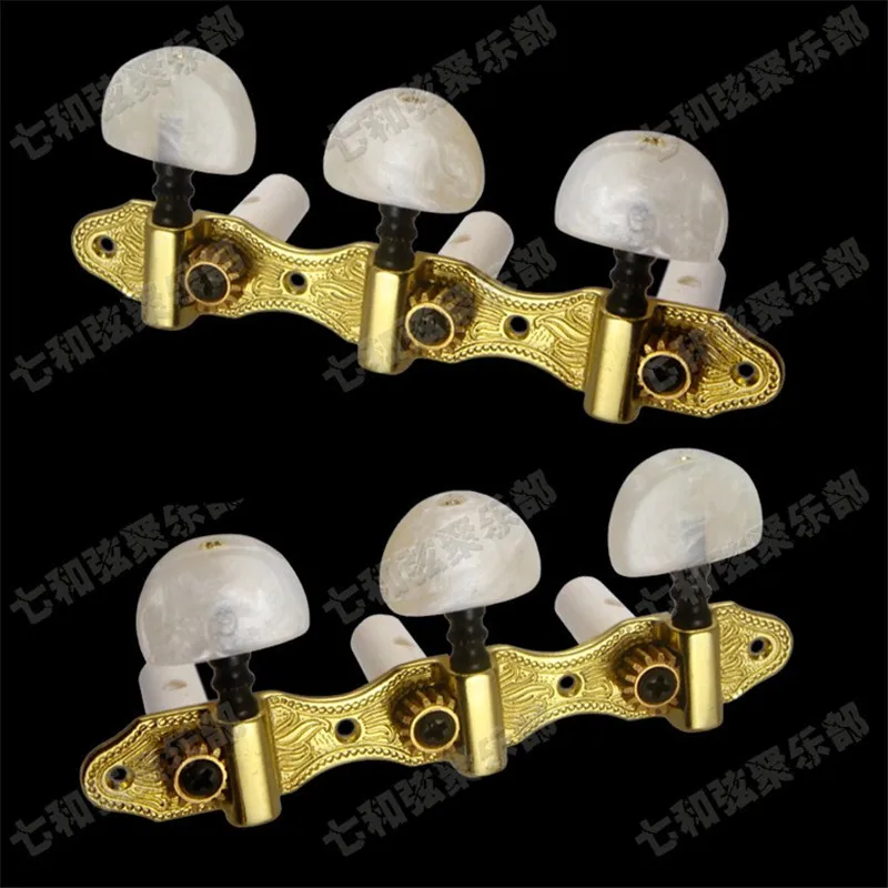 A Set Gold Classical Guitar Strings Tuners Tuning Pegs Keys Machine Heads With White Pearl Big Semicircle button Accessories
A Set Gold Classical Guitar Strings Tuners Tuning Pegs Keys Machine Heads With White Pearl Big Semicircle button Accessories