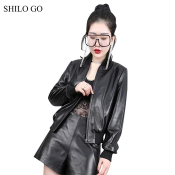 SHILO GO Leather Jacket Womens Spring Fashion sheepskin genuine leather coat O Neck long sleeve Casual loose baseball jacket
SHILO GO Leather Jacket Womens Spring Fashion sheepskin genuine leather coat O Neck long sleeve Casual loose baseball jacket