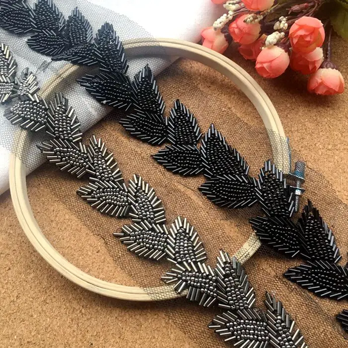 Beaded Sequins Leaf Lace Trim Ribbon Hand Sewing Clothing Lace Fabric Skirt Wedding Dress DIY Neckline Accessories
Beaded Sequins Leaf Lace Trim Ribbon Hand Sewing Clothing Lace Fabric Skirt Wedding Dress DIY Neckline Accessories