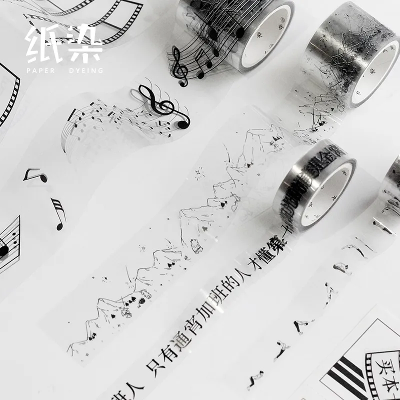 Transparent Black and white film Decorative Adhesive Tape Diy Scrapbooking Masking Tape School Office Supply
Transparent Black and white film Decorative Adhesive Tape Diy Scrapbooking Masking Tape School Office Supply