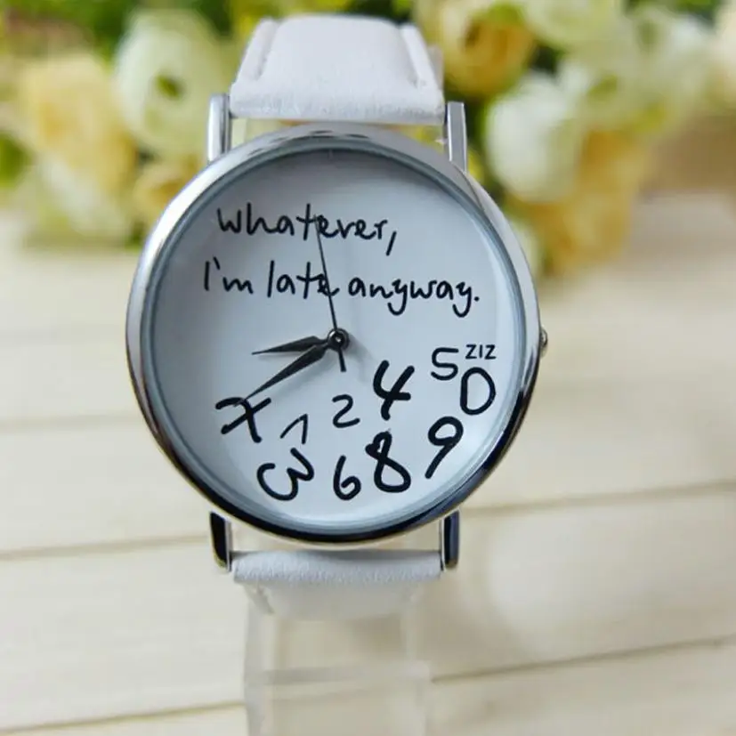 Superior Hot Selling Whatever I am Late Anyway Letter Women FauxLeather Watch Wrist Watches New June 24 *
Superior Hot Selling Whatever I am Late Anyway Letter Women FauxLeather Watch Wrist Watches New June 24 *